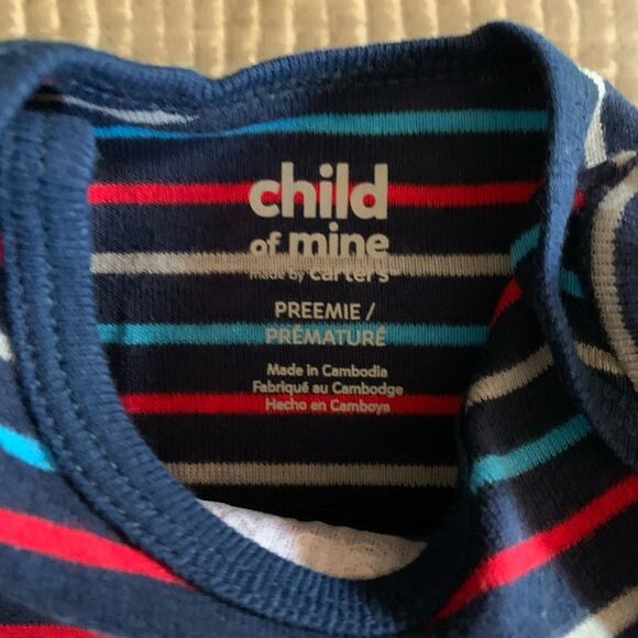 NWOT Carters/Child of mine lot of 3- PREEMIE one-piece onesies- baby‎ boy - Picture 6 of 11